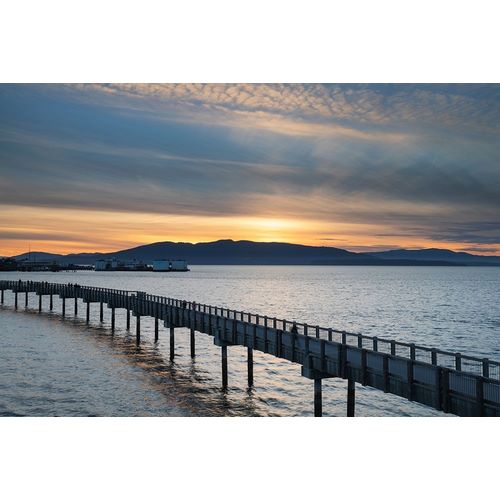 Taylor Dock Boardwalk at sunset-Boulevard Park-Bellingham-Washington State